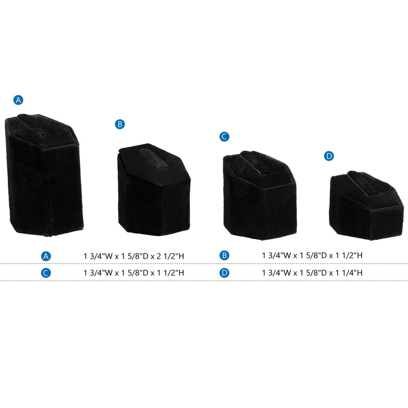 [Australia] - Mooca Jewelry Ring Stand Holder Display Set, Ring Holders for Jewelry Ring Organizer, Storage Jewelry Organizer Jewelry Stand Pedestals Display 4 Pcs Set, Black Velvet 