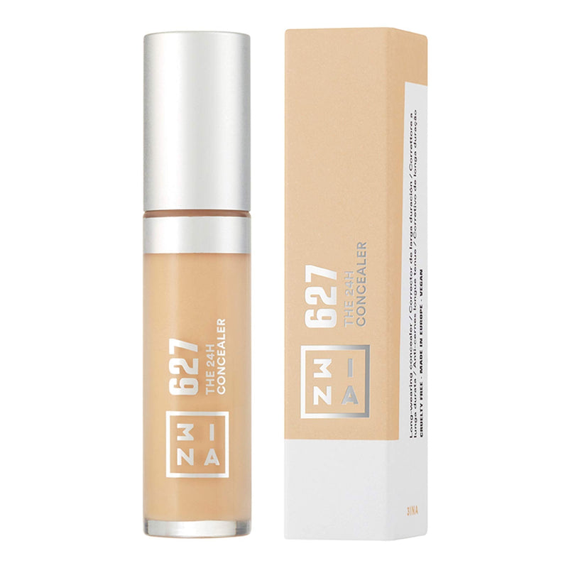 [Australia] - 3INA MAKEUP - Vegan - Cruelty Free - The 24h Concealer 627 - Medium-Full Coverage - Long Lasting - Dark Circles and Spots Eye Liquid Concealer - with Soft-Chunky Applicator - Ultra light nude 