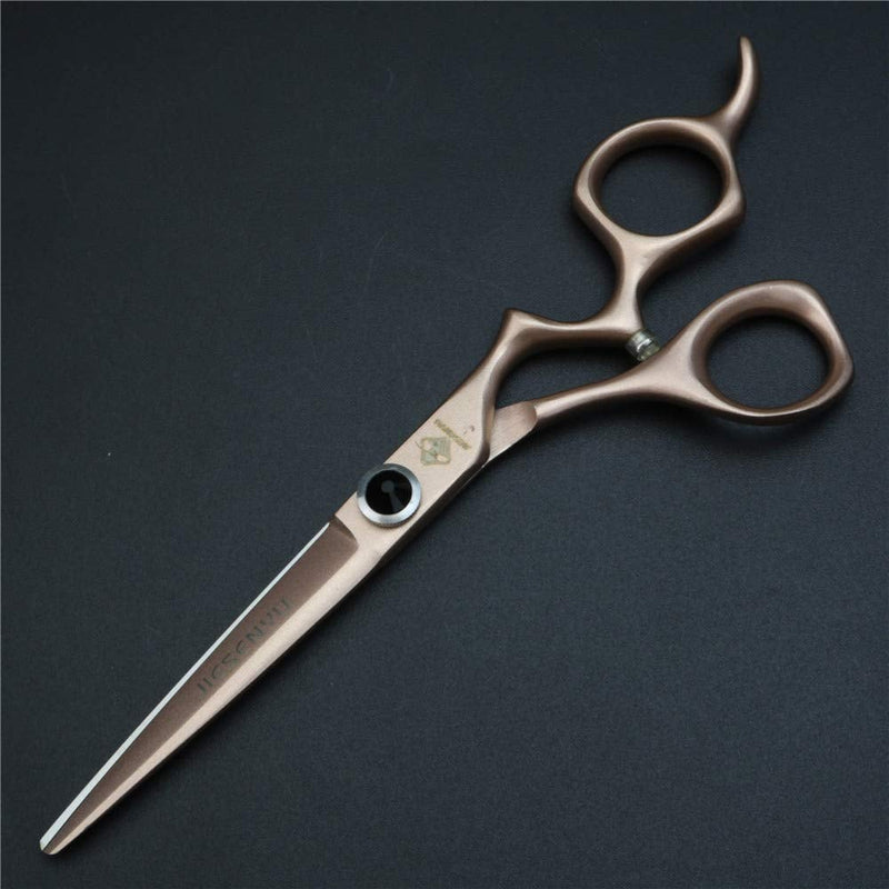 [Australia] - JIESENYU 6 inch gold personality handle black diamond fashion generous hairdressing scissors professional hair stylist special cut bangs cut thin scissors set tool strong (set) 