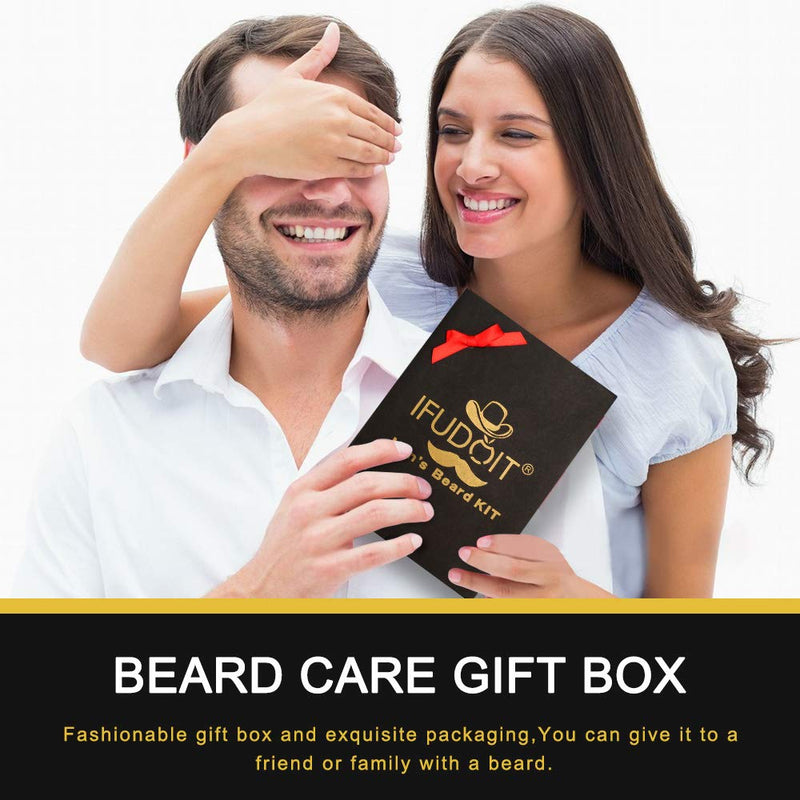 [Australia] - Men's Beard Grooming Kit, Beard Care Kit with Beard Shampoo Wash, Beard Oil, Beard Balm, Brush, Comb, Gift for Men 5 In 1 