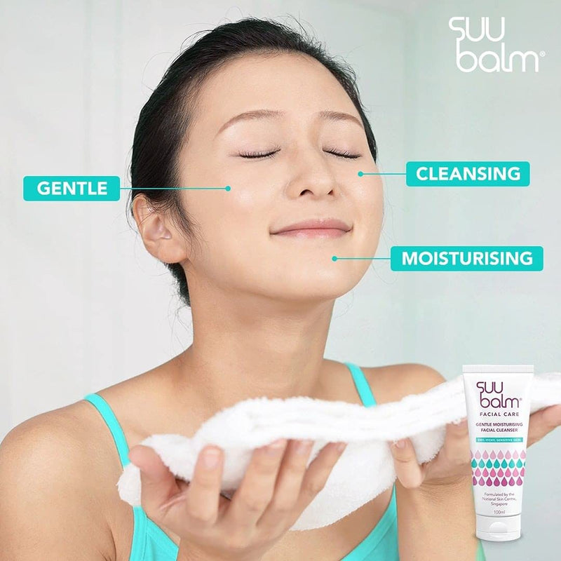 [Australia] - Suu Balm - Gentle Moisturising Facial Cleanser - Eczema, Psoriasis, Dry, Sensitive Skin Treatment (100ml) 