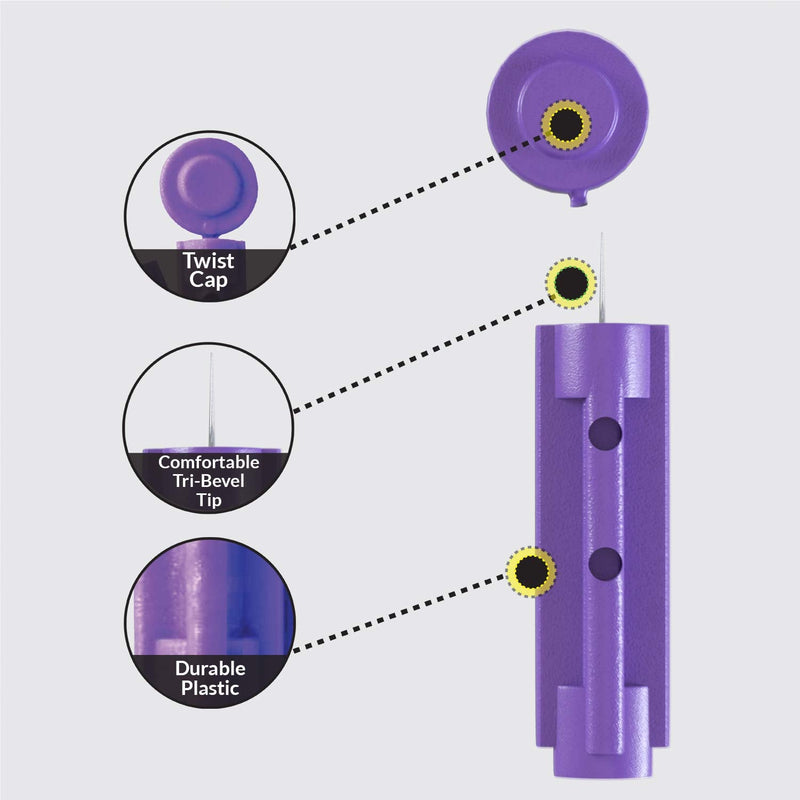 [Australia] - Ever Ready First Aid Sterile Twist-Cap Lancets 30G Purple - 150 Count 