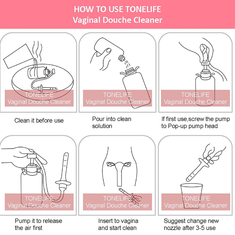 [Australia] - 2PCS Vaginal Douche for Women Vaginal Cleansing System Douche Cleaner Anal Douche Cleaning Kit 350 ml Capacity with 3 Nozzles 