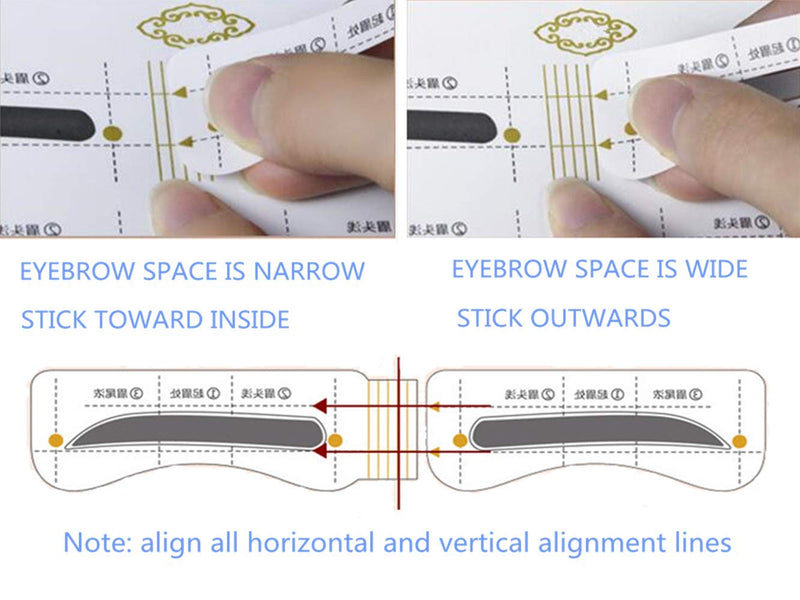 [Australia] - SKYWXHN-8 Sets Eyebrow Shaping StencilS Eye Brow Guide Template Kit Makeup DIY Tool-32 pcs 