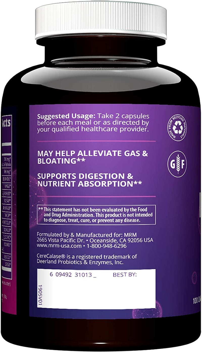 [Australia] - MRM Nutrition Digest-All ® | Digestive Enzymes | Improved Digestion and Absorption | Lactase + Amylase + Lipase| May Help with Bloating and Gas| 100% Vegetarian | Gluten-Free | 100 Capsules MRM Digest-All 100 Count (Pack of 1) 