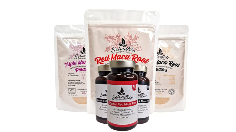 [Australia] - Red Maca Root Capsules, Organic Certified, a Great hormonal stabilizer, Ideal for Women, 100 Units of 500mg, from Peru, Suitable for Vegans. by SelvaBio. (Red Maca Root) 