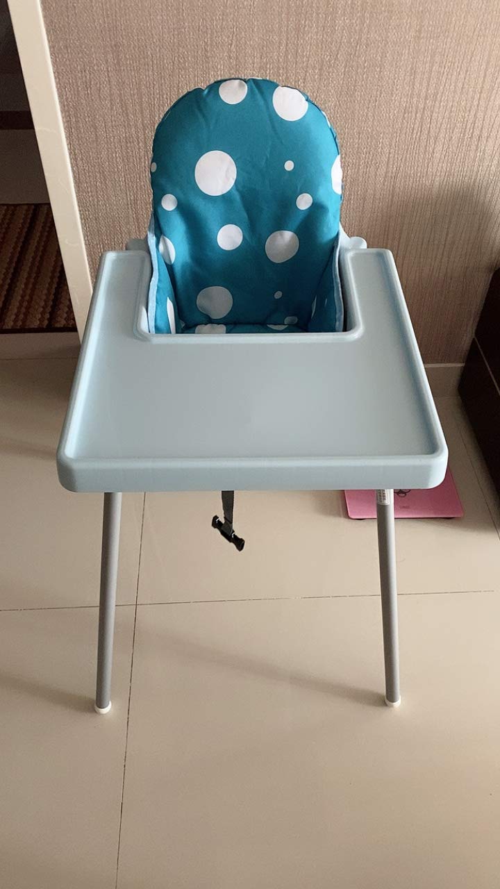 [Australia] - ZARPMA Seat Covers Cushion for Ikea Antilop Highchair,Washable Foldable Baby Highchair Cushion Cotton Padded Insert for Ikea Child Chair (Blue) Blue 