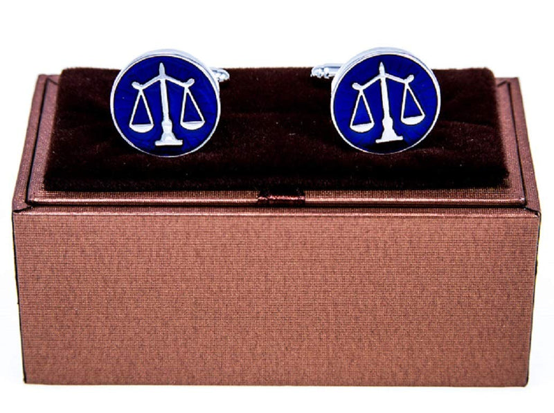 [Australia] - MRCUFF Law Scales of Justice Attorney Lawyer Pair Cufflinks in Presentation Gift Box & Polishing Cloth 
