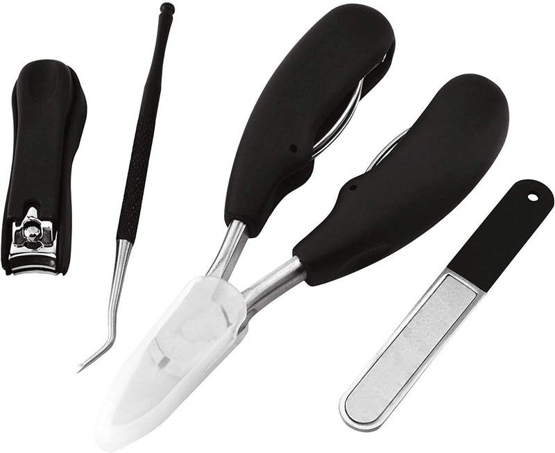[Australia] - Hexint 4pcs Toenail Clippers for Thick or Ingrown Toenails Stainless Steel Podiatrist Tool Strong Big Hard Nails Scissors Clipper Lifter File Kit 