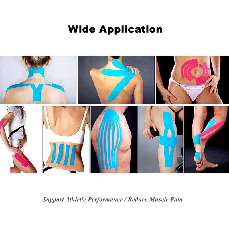 [Australia] - PTmehuu Kinesiology Tape Extra Wide 2 inch 4 inch x 16.4 feet Roll Waterproof Latex Free Athletic for Pain Relief, Muscle Support, Recovery 4 Inch x 16.4 Feet (1 Roll) Beige 