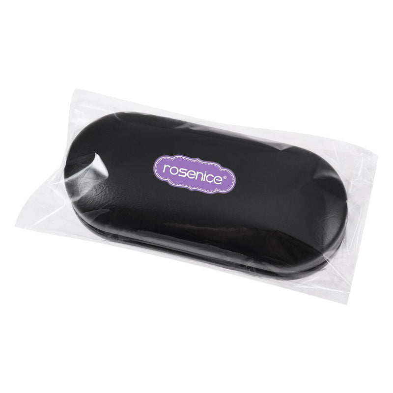 [Australia] - ROSENICE Eyeglasses and Contact Lens Case - 2 in 1 Double Sided Portable Glasses Case - Leakproof, Tweezers and Applicator Included - for Home, Travel (Black) 