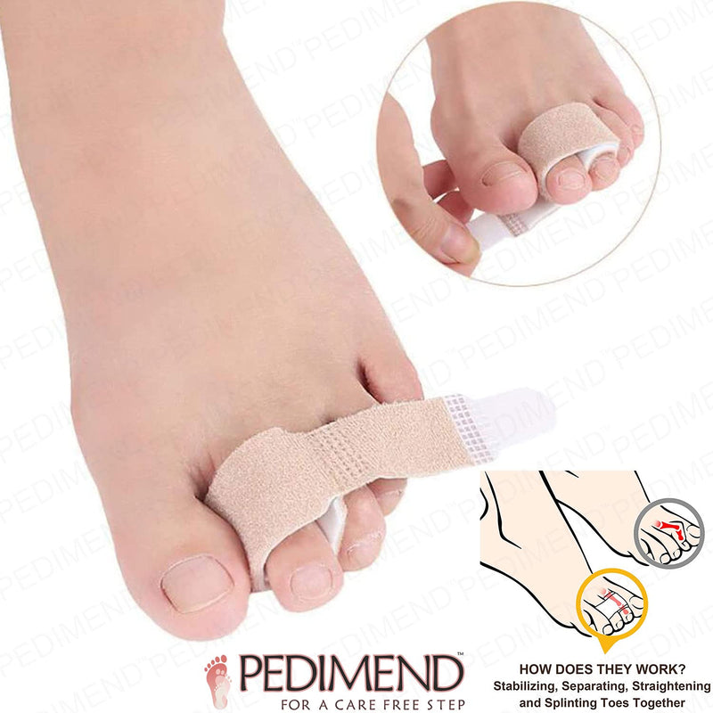 [Australia] - PEDIMEND 8PCS Hammer Toe Straightener, Hammer Toe Splints, Toe Cushioned Bandages for Correcting Hammer Toes, Broken Toes, Crooked Toes and Overlapping Toes 