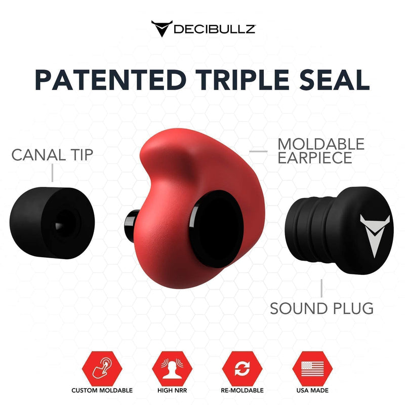 [Australia] - Decibullz Custom Molded Earplugs Pro Pack (Red) 