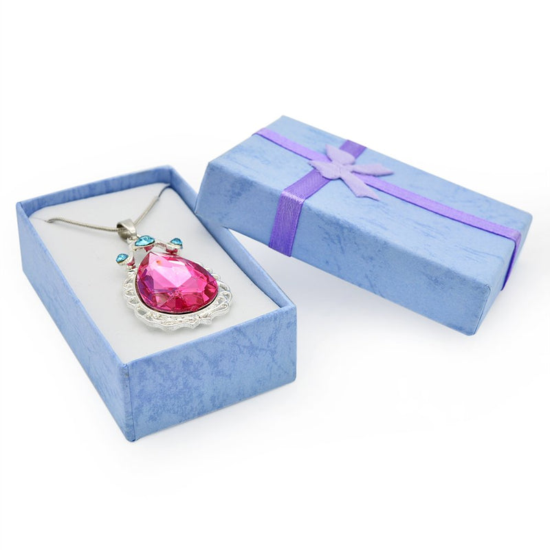 [Australia] - Vinjewelry Sofia Princess Magic Amulet Pink Oval Tear Drop Necklace Elena of Avalor Gift for Little Girl 