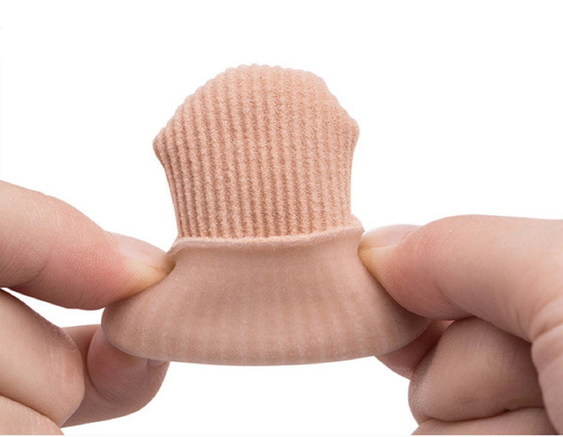 [Australia] - Makhry 4pcs Adjustable Cuttable Gel Toe and Finger Cap Lined Gel Toe Covers Sleeves Ribbed Knit Toe Caps Silopad Digital Caps (Thumbs/Big Toes,XL) XL 