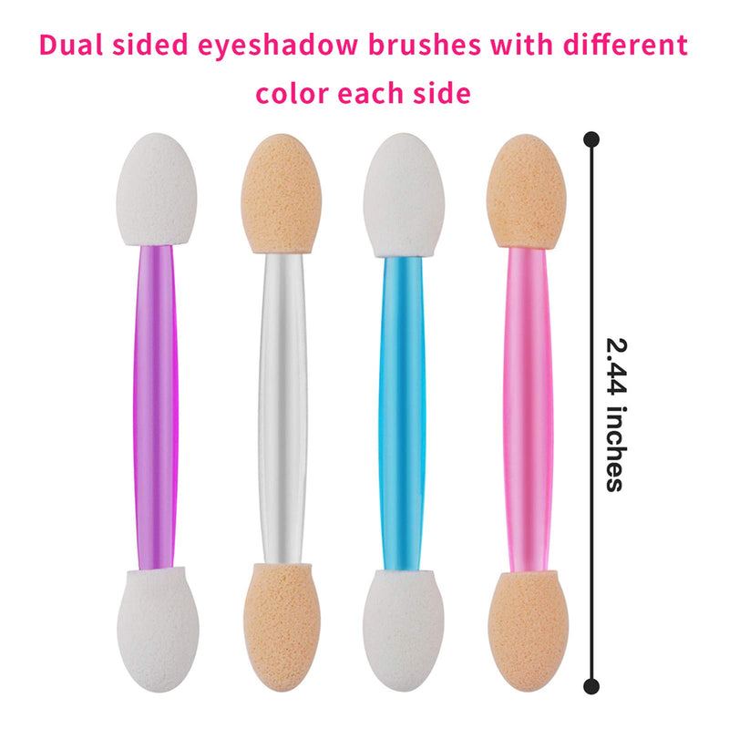 [Australia] - Cuttte 120PCS Disposable Dual Sides Eye Shadow Sponge Applicators with Container, 4 Colors Eyeshadow Brushes Makeup Applicator 
