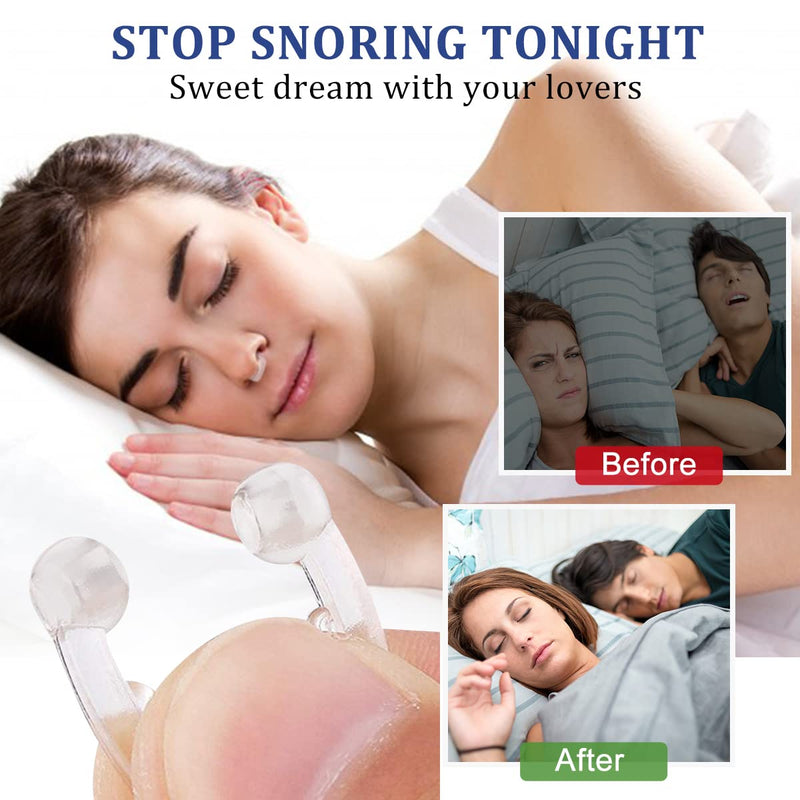[Australia] - 4 Packs Silicone Magnetic Anti Snore Clips, 2023 Upgrade Stop Snoring Nose Device Snore Stopper, Effective Snoring Solution Nasal Dilator, Professional Sleep Aid Relieve Snore for Men Women 
