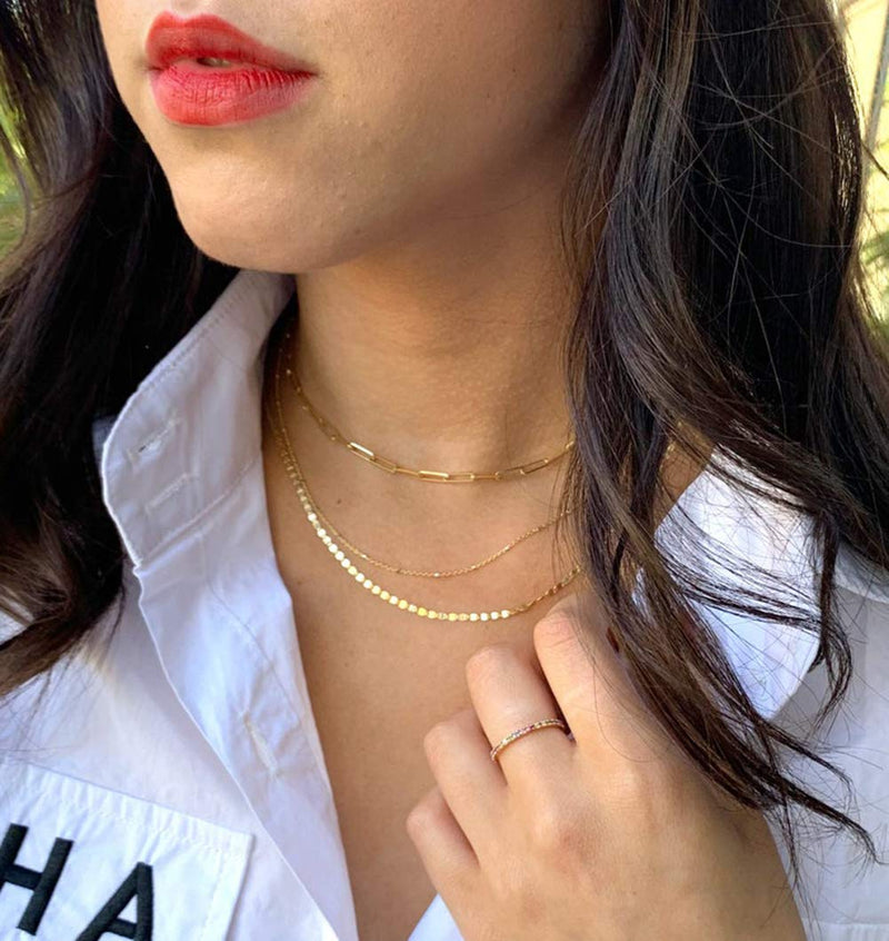 [Australia] - Link Chain Necklace,Oval Paperclip Rectangle Link Necklace Jewelry for Womens Girls,Gold Link Necklace Bracelet,Cable Necklace Link necklace(set) 