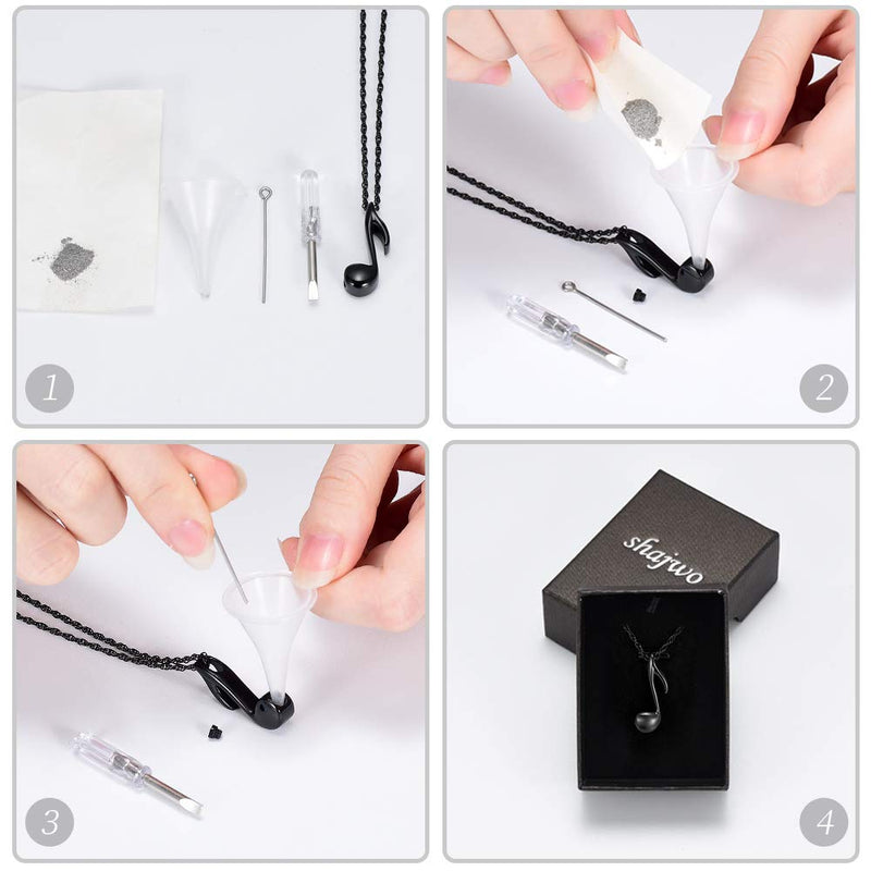 [Australia] - shajwo Cremation Jewelry Urn Necklace for Ashes Music Note Keepsake Pendant Memorial Necklace for Women Human Black 