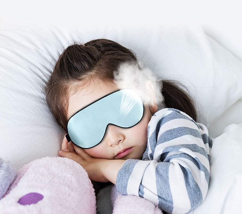 [Australia] - Natural Silk Kids Sleep Mask Eye Mask for Kids with Adjustable Strap Breathable & Soft Eye Shade for Sleeping Blocking Lights (2 Pack) 