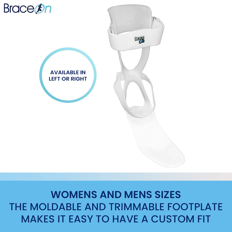 [Australia] - BraceOn AFO – Swedish Ultra Lock - Drop Foot Stabilizer, Moldable, Trimmable, Lightweight Polyethylene (Men, Left) Men Left 