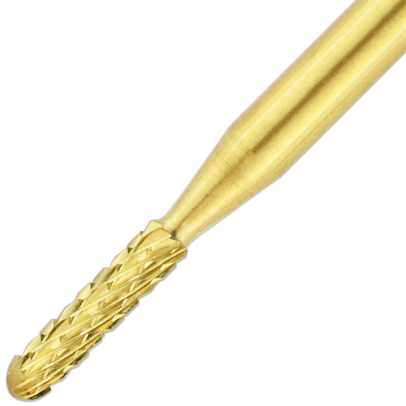 [Australia] - Premium PANA 3/32" Cuticle Clean Nail Carbide Bit for Professional, Nail Salon, Nail Trimmer, Under Nail Cleaner, Electric Drill Machine, Manicure Tools (Gold-Round, Medium) Gold-Round Bit 