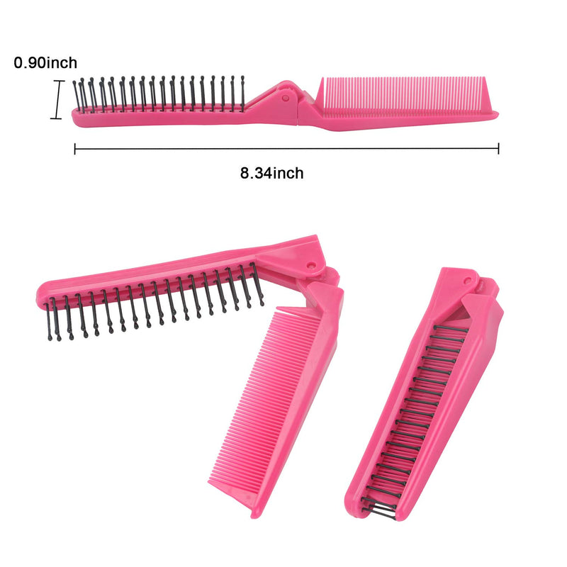 [Australia] - Self Grip Hair Rollers Set, with Hairdressing Curlers (Large, Medium, Small), Folding Pocket Plastic Comb, Duckbill Clips Pattern A 