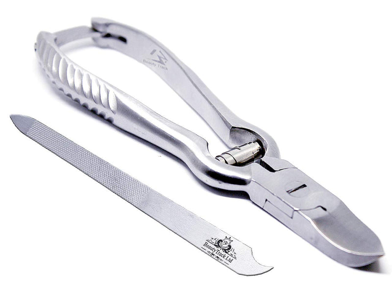 [Australia] - BeautyTrack Power Toe Nail Cutters Clippers Trimmer Barrel Spring Nippers Large 6.5 inch long Podiatry Instruments and Nail File 