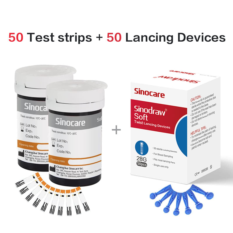 [Australia] - sinocare Safe AQ UG Uric Acid Test Strips 50 pcs, Only for sinocare Safe AQ UG Blood Glucose & Uric Acid Monitor safe AQ UG uric acid test strips × 50 