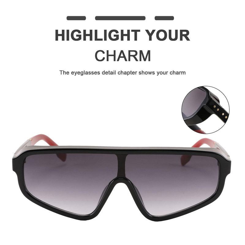 [Australia] - FEISEDY Retro One Piece Sunglasses Sport Siamese Shades Goggles for Men Women B2722 Black 68 Millimeters 