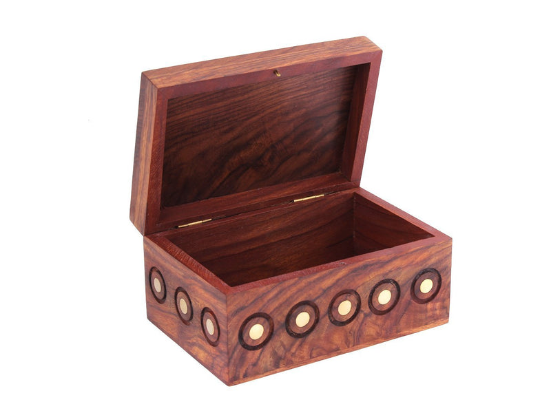 [Australia] - storeindya Wooden Jewelry Box Storage Jewellery Organizer Keepsake Accessory Holder (Design 1) Design 1 