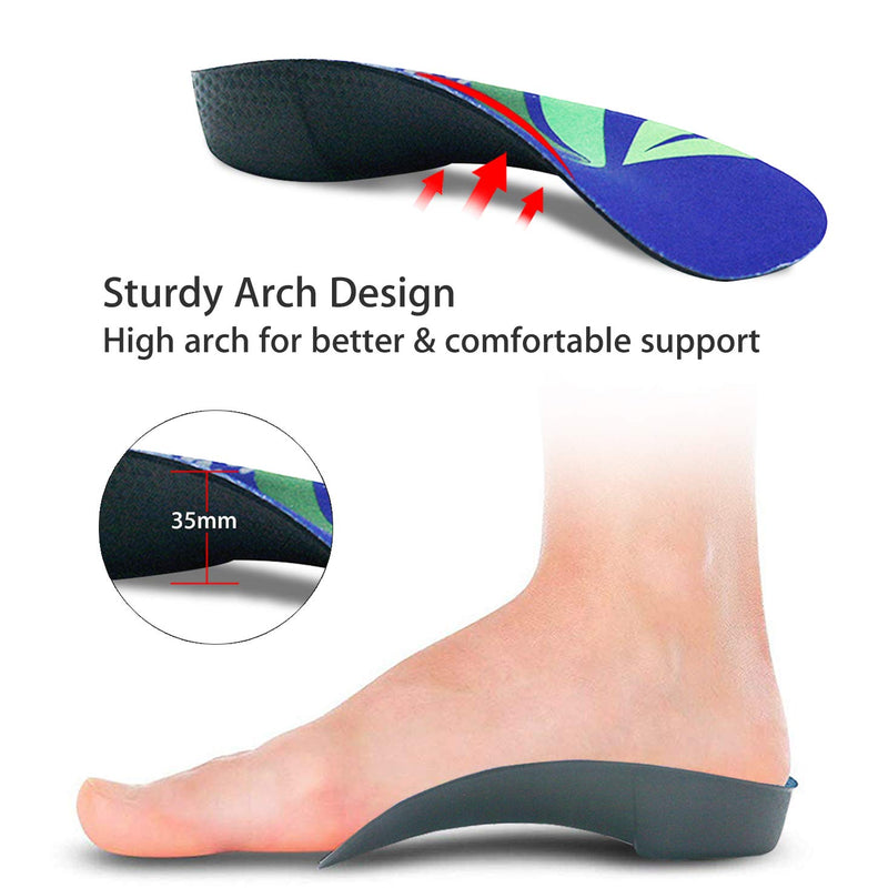 [Australia] - Orthotic Inserts 3/4 Length, High Arch Support Foot Insoles for Over-Pronation Plantar Fasciitis Flat Feet Heel Pain Relief Shoe Inserts for Running Sports Men and Women, L|Men's 9-11, Women's 10-12 L | Men's 9-11, Women's 10-12 