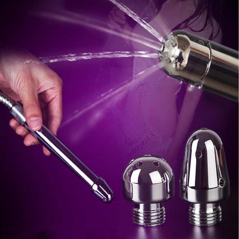 [Australia] - GRSPEHS Bathroom Handheld 3 Heads Aluminum Enema Shower Colonic Douche System Cleaner 1 Count (Pack of 1) 