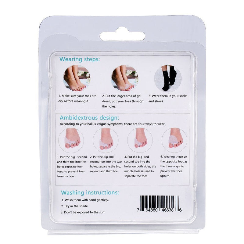 [Australia] - Gel Toe Separator for Men and Women, Silicone Hallux Valgus Corrector Bunion Toe Straightener for Hammer Tip with Forefoot Bear 