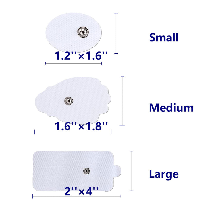 [Australia] - TENS/EMS Unit Replacement Pads, FOXPEED Upgraded 3rd Gen Large Premium Super Sturdy Snap Electrode Patches with Self-Adhesive Performance for Pain & Muscle Relief Reusable Up to 30 Times 