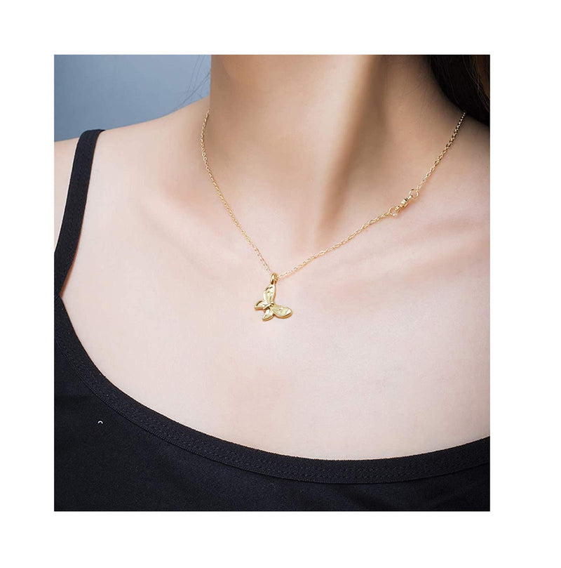 [Australia] - Baydurcan Friendship Anchor Compass Necklace Good Luck Elephant Pendant Chain Necklace with Message Card Gift Card Gold Butterfly 