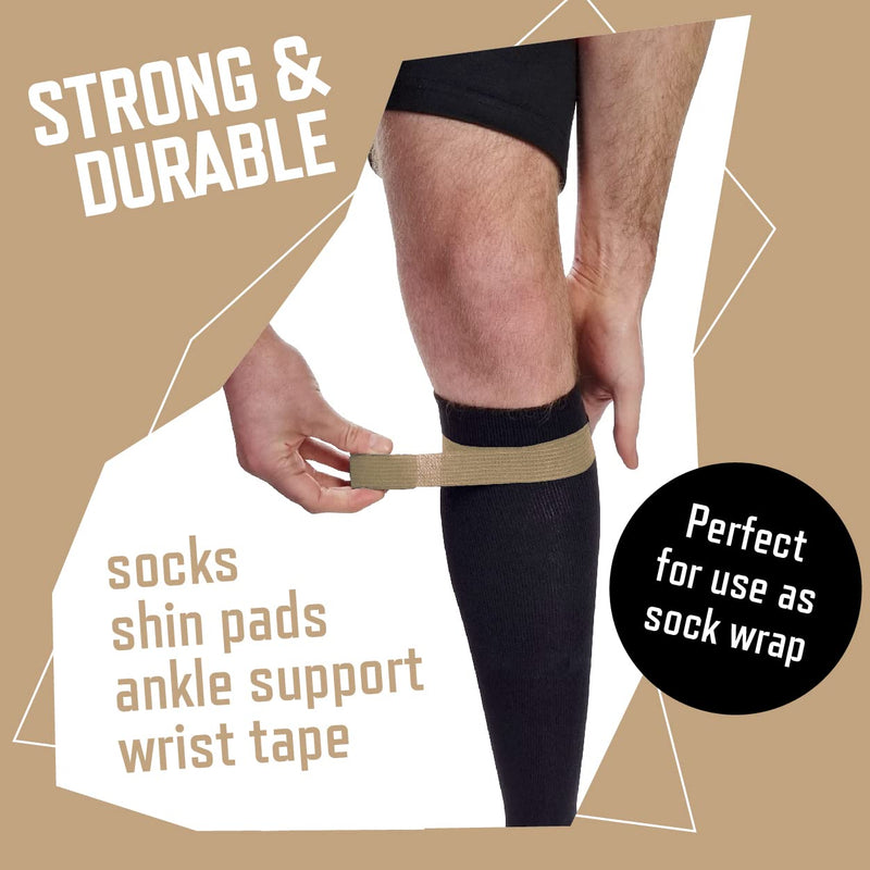 [Australia] - Inksafe Tan Self Adherent Cohesive Bandages 2.5cm x 4.5m Box of 12 - Uses Include Vet Wrap, Tape for Wrist and Ankle Sprains, Finger and Thumb Tape, 