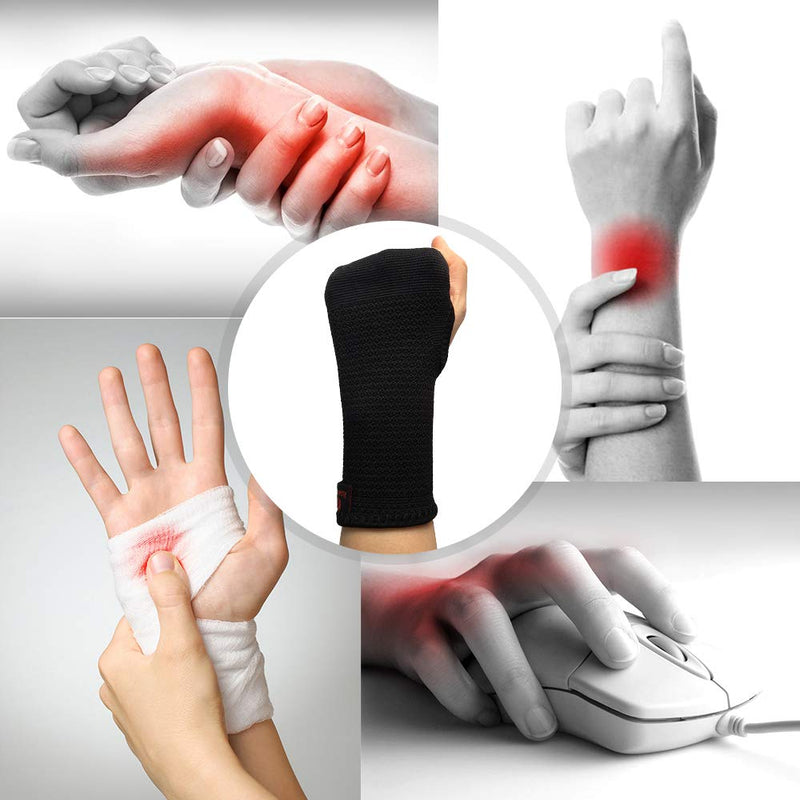 [Australia] - Kuangmi Compression Wrist Support Sleeve Palm Hand Brace Carpal Tunnel (Large (Pack of 2)) Large (Pack of 2) 