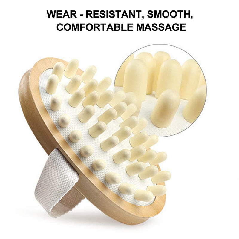 [Australia] - Body Brush, Body Massage Brush, Back Scrubber Exfoliate Massage Improve Blood Circulation, Natural Wood Massager for Body Scrubber Hair Scalp Spa Bath Massage 