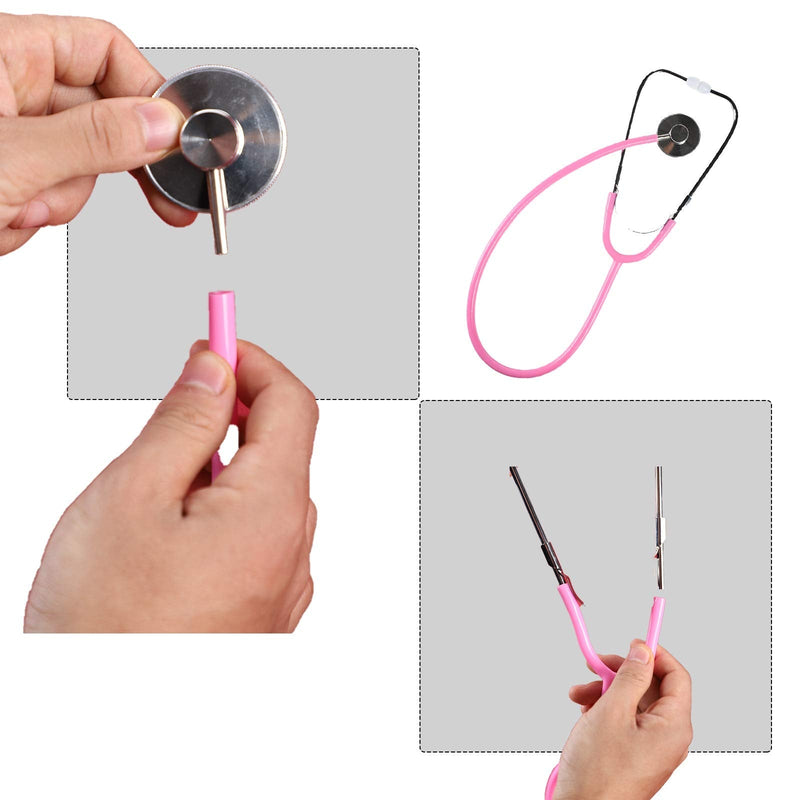 [Australia] - MorTime Dual Head Stethoscope, Real Working Stethoscope for Kids Cosplay, Educational Equipment, Pink (1 pc) 