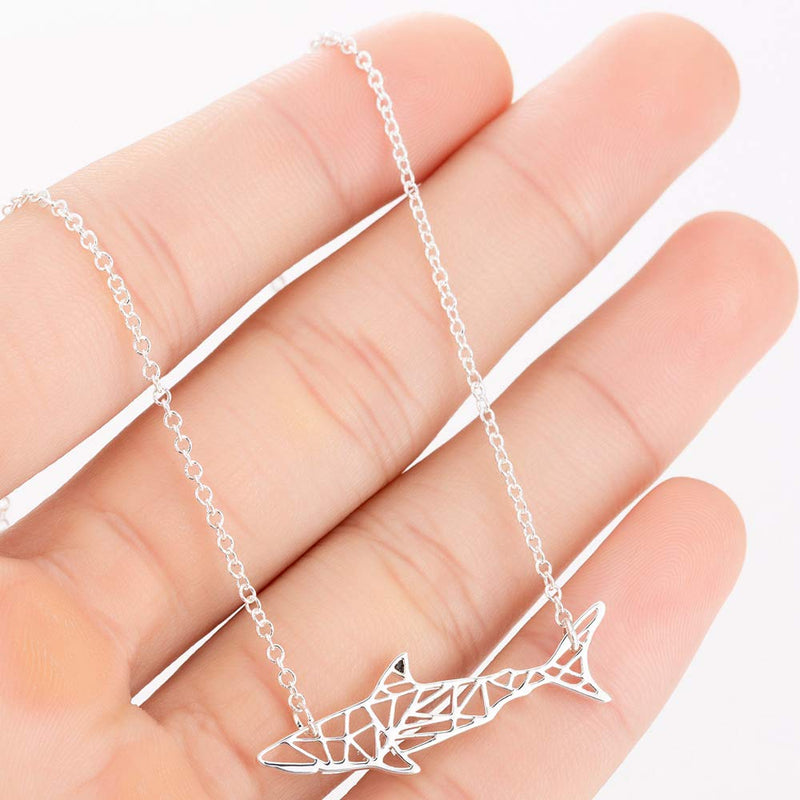 [Australia] - La Espoir Orugami Paper Shark Necklace Sea Animal Fish Pendant Necklace gold 