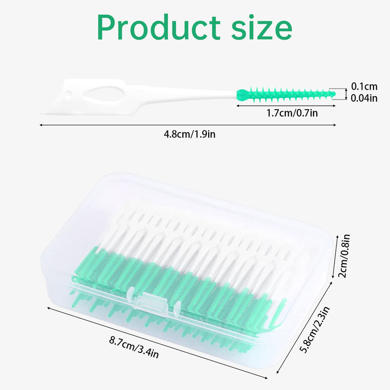 [Australia] - 160 Pcs Dental Floss Brushes, Tooth Floss Picks, Dental Tooth Flossing with Storage Case for Brush Tool Tooth Cleaner Suitable for All Kinds of People for Cleaning Braces Gaps Between Teeth(Green) 