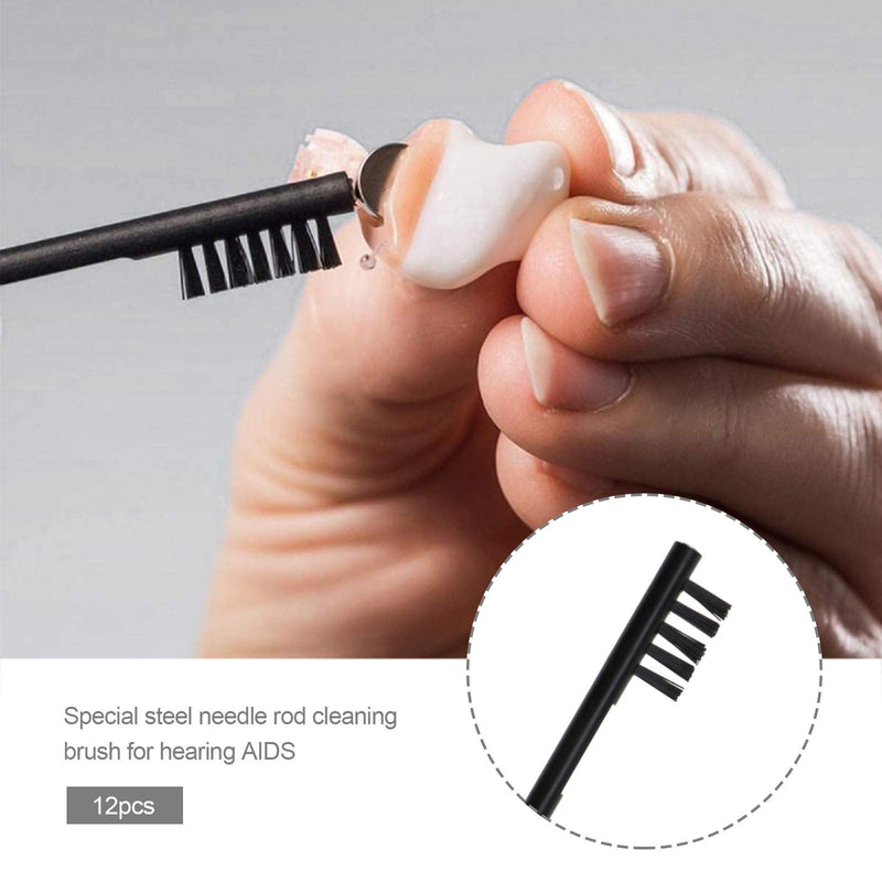 [Australia] - 12Pcs Hearing Aid Cleaning Tools, Earpiece Earmold Clean Wire Vent Cleaner & Magnet Brushes with Wax Loop for Hear Aid Earphones 