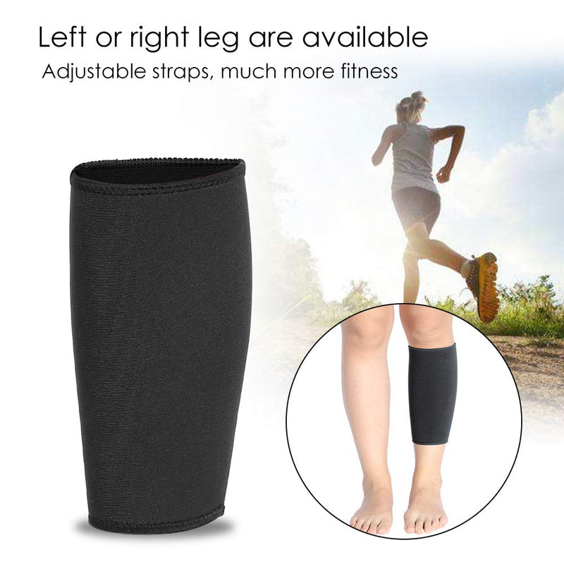 [Australia] - 1Pcs Elastic Calf Support, Shin Splints Calf Sleeve Hiking Running Sport Shank Strap Guard Leg Pads Protection Leg Sleeves for Men & Women(Black) Black 