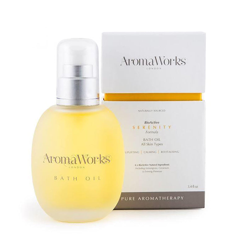 [Australia] - AromaWorks - Serenity Bath Oil - Lemongrass - Neroli and Sweet Geranium Aromas - for All Skin Types - Uplifting - Calming - Revitalizing - 6 x BioActive Natural Ingredients - Vegan - 3.4 fl oz/100 ml 