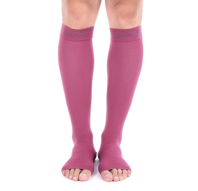 [Australia] - Doc Miller Open Toe Compression Socks 1 Pair 15-20 mmHg Firm Support Maroon X-Large 
