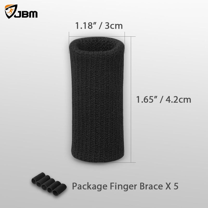 [Australia] - JBM Adult Finger Brace Splint Sleeve Thumb Support Protector Soft Comfortable Cushion Pressure Safe Elastic Breathable Spandex Finger Splinter Boating Gym (Black) Black 