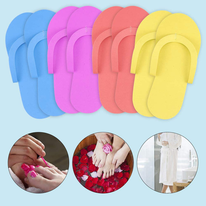 [Australia] - Hysagtek 12 Pairs Disposable Slippers Shower Sand Pedicure Beach Light Weight Foam Flip Flops, Sandals Random Color 