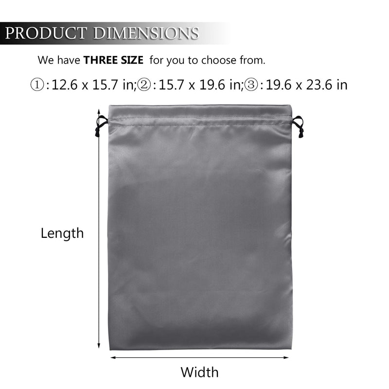 [Australia] - PlasMaller Dust Cover Storage Bags Thick Silk Cloth Pouch with Drawstring For Luxuries Handbags Tote Purses Shoes Boots, Silver (12.6 x 15.7 in) 12.6 x 15.7 in 