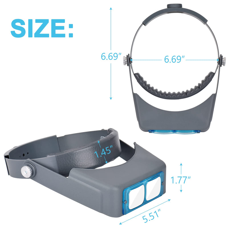 [Australia] - Head Mount Magnifier Optivisor Jewelers Magnifying Glasses 1.5X 2X 2.5X 3.5X Optical Headset Magnifying Visor Reading Magnifier Jeweler Loupe with 4 Lens Close Work Magnifier Headset for Electronics 